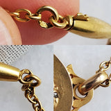 Antique French Art Nouveau 18K Gold Rose Cut Diamond Repousse Lady Maiden Slide Locket Necklace, Gift for Her