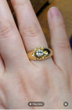 Antique 14K Yellow Gold Old European Cut Diamond Belcher Solitaire Ring, 0.45 CT, Size 8
