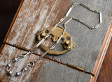 Antique 14K White Gold Bar Link Watch Fob Chain Choker Necklace, Locket Chain, Freshwater Pearl Extension Collector, 16.75"