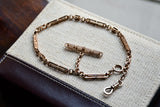Antique Solid 10K Gold Ornate Link Watch Chain, 16 Inches, Watch Fob Locket Chain, Statement Necklace