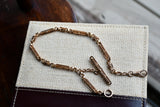 Antique Solid 10K Gold Ornate Link Watch Chain, 16 Inches, Watch Fob Locket Chain, Statement Necklace