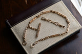 Antique Solid 10K Gold Ornate Link Watch Chain, 16 Inches, Watch Fob Locket Chain, Statement Necklace