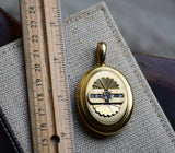 Large Antique Victorian English 15K 15CT Solid Gold Old Cut Diamond  Oval Locket, 0.50 CTW, Circa 1880s