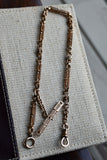 Antique Solid 10K Gold Ornate Link Watch Chain, 16 Inches, Watch Fob Locket Chain, Statement Necklace