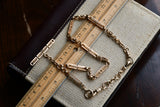 Antique Solid 10K Gold Ornate Link Watch Chain, 16 Inches, Watch Fob Locket Chain, Statement Necklace