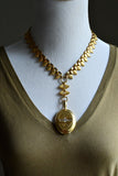 Large Antique Victorian English 15K 15CT Solid Gold Old Cut Diamond  Oval Locket, 0.50 CTW, Circa 1880s