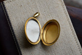 Large Antique Victorian English 15K 15CT Solid Gold Old Cut Diamond  Oval Locket, 0.50 CTW, Circa 1880s