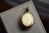Large Antique Victorian English 15K 15CT Solid Gold Old Cut Diamond  Oval Locket, 0.50 CTW, Circa 1880s