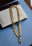 Antique Victorian 15CT 15K Solid Yellow Gold Book Chain, Collar Locket Chain, Egyptian Revival Cleopatra Fringe Statement Necklace
