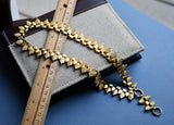 Antique Victorian 15CT 15K Solid Yellow Gold Book Chain, Collar Locket Chain, Egyptian Revival Cleopatra Fringe Statement Necklace
