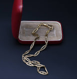 Antique French 18K Solid Gold Filigree Ornate Link Watch Chain Necklace, Choker Layering Chain, 16.5 Inches