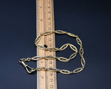 Antique French 18K Solid Gold Filigree Ornate Link Watch Chain Necklace, Choker Layering Chain, 16.5 Inches