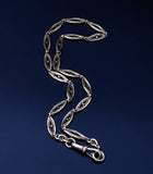 Antique French 18K Solid Gold Filigree Ornate Link Watch Chain Necklace, Choker Layering Chain, 16.5 Inches