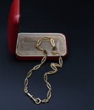 Antique French 18K Solid Gold Filigree Ornate Link Watch Chain Necklace, Choker Layering Chain, 16.5 Inches