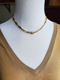 Antique French 18K Solid Gold Filigree Ornate Link Watch Chain Necklace, Choker Layering Chain, 16.5 Inches