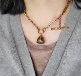 Antique Solid 10K Gold Ornate Link Watch Chain, 16 Inches, Watch Fob Locket Chain, Statement Necklace