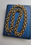 Antique Victorian 14K Solid Gold Book Chain, Collar Locket Chain, Etruscan Revival Statement Necklace