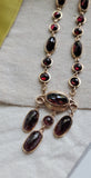 Antique 12K Bohemian Faceted Garnet Festoon Necklace, Gift for Her, Wedding Necklace