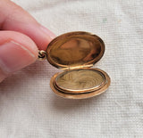 Antique Victorian English 15K Gold Charm Size Oval Photo Locket, Gift for Her