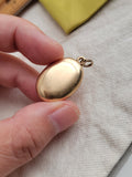 Antique Victorian English 15K Gold Charm Size Oval Photo Locket, Gift for Her