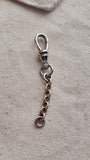 Antique White Gold Filled Plated Swivel Dog Clip, Clasp, Chain Connector Extender, Charm Holder, Old Findings, Watch Chain Fob Part. No.2