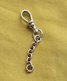 Antique White Gold Filled Plated Swivel Dog Clip, Clasp, Chain Connector Extender, Charm Holder, Old Findings, Watch Chain Fob Part. No.2