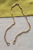 Antique Gold Filled Ornate Bar Link Watch Chain Choker Necklace, 14&1/8", Gift for Her