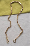 Antique Gold Filled Ornate Bar Link Watch Chain Choker Necklace, 14&1/8", Gift for Her