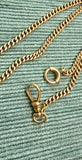 Antique 14k Curb Link Watch Chain Necklace, Gift for Her