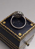 Antique Early 1900s Edwardian/Art Deco Platinum Old Cut Diamond Cluster Halo Daisy Ring, 7.5-7.75
