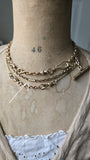 Antique Victorian 17" Gold Filled Ornate Heavy Gauge Interlocking Link Collar Chain, Gift for Her