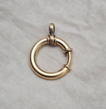 Large Size Antique Gold Filled Bolt Clasp, Chain Connector Extender, Charm Holder, Watch Chain Parts