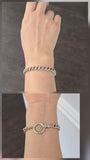 Antique Sterling Silver Short Watch Chain with Extra Large Size Bolt Clasp Swivel Dog Clip, Bracelet, Chain Connector Extender, Charm Holder