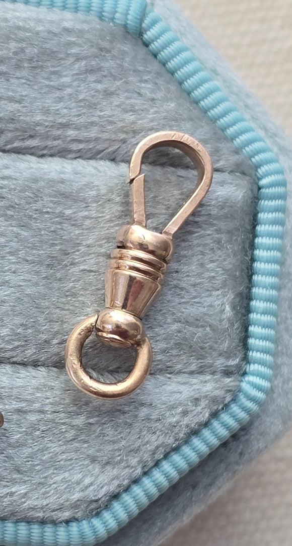 Antique 10k Solid Gold Swivel Dog Clip, Clasp, Chain Connector Extender, Charm Holder, Old Findings, Watch Chain Fob Part