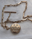 Antique 9K Solid Gold Old Mine Cut Diamond Starburst Round Shape Photo Locket, No Monogram, Gift for Her