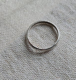 Antique Art Deco Orange Blossom Hammered Texture Handmade Sterling Silver Band Ring, Wedding Band, Size 5.75