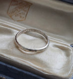 Antique Art Deco Orange Blossom Hammered Texture Handmade Sterling Silver Band Ring, Wedding Band, Size 5.75