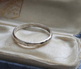 Antique Art Deco Orange Blossom Hammered Texture Handmade Sterling Silver Band Ring, Wedding Band, Size 5.75