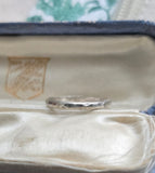 Antique Art Deco Orange Blossom Hammered Texture Handmade Sterling Silver Band Ring, Wedding Band, Size 5.75