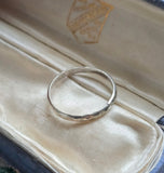 Antique Art Deco Orange Blossom Hammered Texture Handmade Sterling Silver Band Ring, Wedding Band, Size 5.75