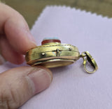 Victorian Etruscan Revival 10K Gold Cameo Oval Locket - Circa 1880s