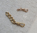 Antique Gold Filled Rolled-Gold Swivel Dog Clip, Clasp, Chain Connector Extender, Charm Holder, Old Findings, Watch Chain Fob Part