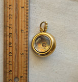 Antique French 18k Turquoise, Seed Pearl & Rose-Cut Diamond Floral Locket, Late 19th Century