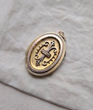 Victorian Etruscan Revival 14K-15K Gold Seed Pearl Oval Locket - Circa 1880s