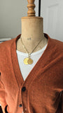 Antique 1918 Mexican 20 Peso Gold Coin Pendant in 10K Bezel