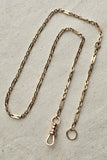 Antique Solid Gold 10k–12k 18" Ornate Paperclip & Oval Link Watch Chain, Gift for Her