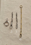 Vintage Antique Sterling Silver Watch Chain Clip Extender, Charm Holder Findings