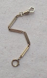 Antique Gold Filled Watch Chain Extender: Swivel Dog Clip Clasp Set