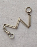 Antique Gold Filled Watch Chain Extender: Swivel Dog Clip Clasp Set