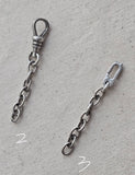Vintage Antique Sterling Silver Watch Chain Clip Extender, Charm Holder Findings